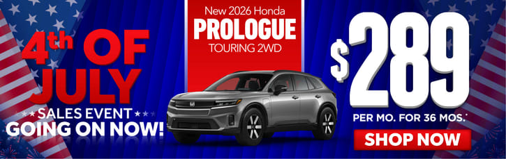 New 2026 Honda Prologue Touring 2WD	$289 a month for 36 Months*