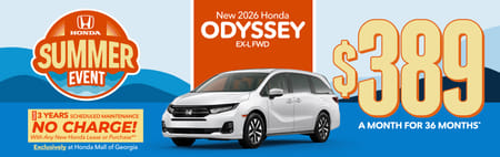 Lease 2026 Honda Odyssey EX-L $389