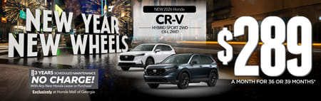 New 2026 Honda CR-V Hybrid Sport 2WD or 2026 CR-V EX-L 2WD $289 A Month For 36 Or 39 Months* 