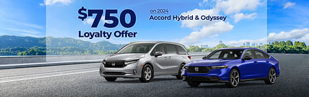 $750 Honda Loyalty Offer on select Honda models