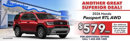 Lease 2026 Honda Passport RTL $579