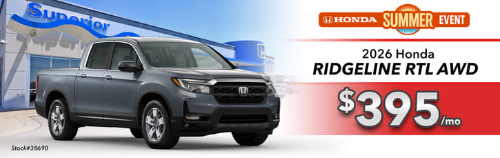 Lease 2026 Honda Ridgeline RTL $395