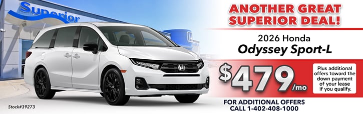 Lease 2026 Honda Odyssey Sport-L $479