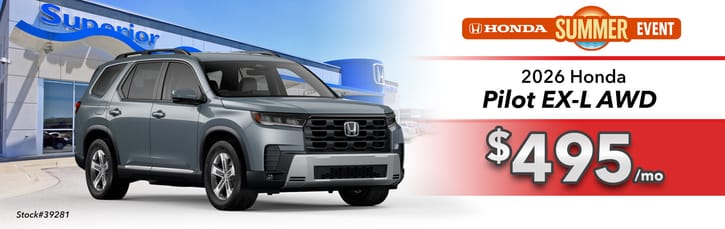 Lease 2026 Honda Pilot EX-L $495