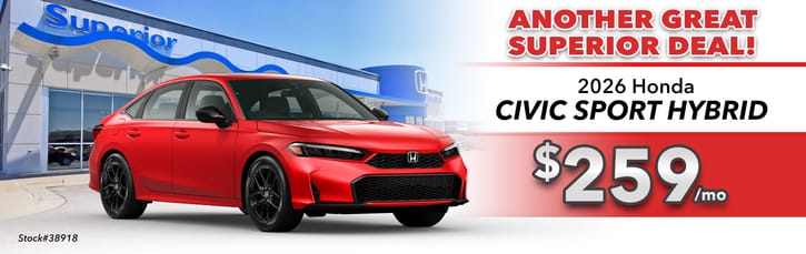 Lease 2026 Honda Civic Hybrid Sport $259