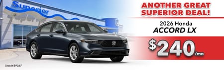 Lease 2026 Honda Accord LX $240