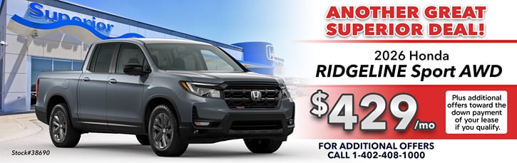 Lease 2026 Honda Ridgeline Sport $429