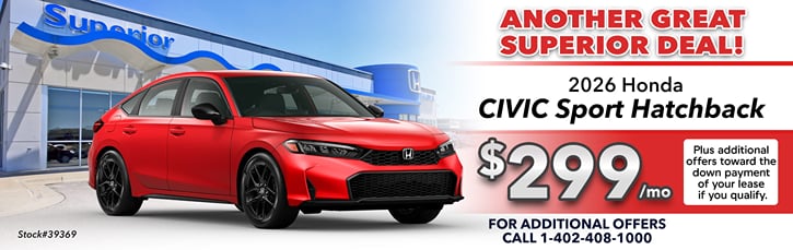 Lease 2026 Honda Civic Hatchback Sport $299