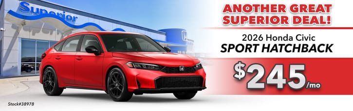 Lease 2026 Honda Civic Hatchback Sport $239