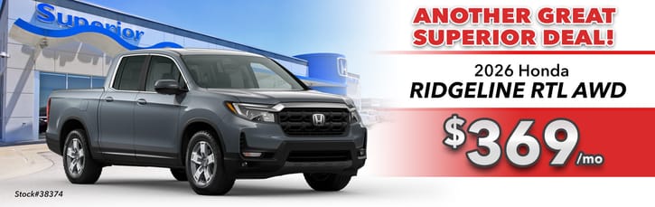 Lease 2026 Honda Ridgeline RTL $369