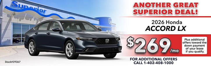 Lease 2026 Honda Accord LX $269