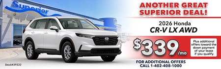 Lease 2026 Honda CR-V LX $339