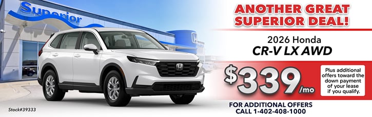 Lease 2026 Honda CR-V LX $339