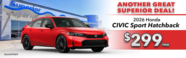 Lease 2026 Honda Civic Hatchback Sport $299