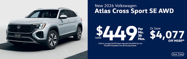Lease 2026 VW Atlas Cross Sport SE $449