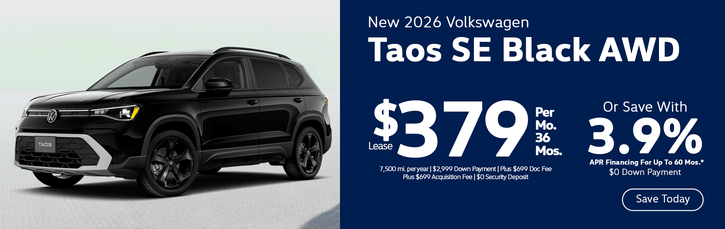 New 2026 VW Taos SE Black Finance Special 3.9% APR Special