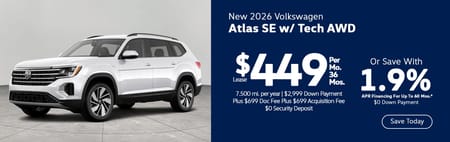 Lease 2026 VW Atlas SE w/Tech $449