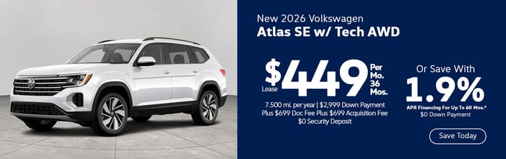 Lease 2026 VW Atlas SE w/Tech $449