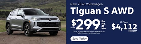 Lease 2026 VW Tiguan S $299