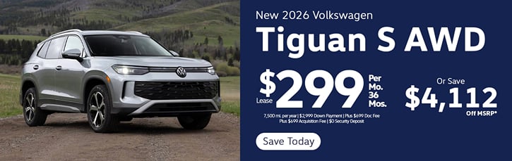 Lease 2026 VW Tiguan S $299