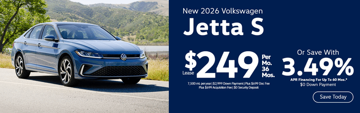 New 2026 VW Jetta S Finance Special 3.49% APR Special