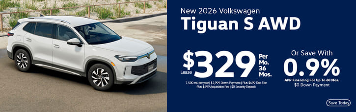 Lease 2026 VW Tiguan S $329