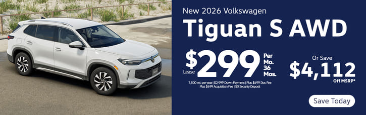 Lease 2026 VW Tiguan S $299