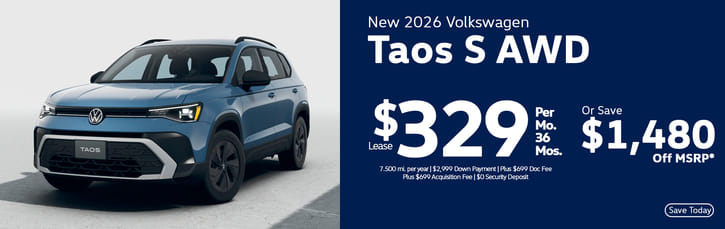 Lease 2026 VW Taos S $329