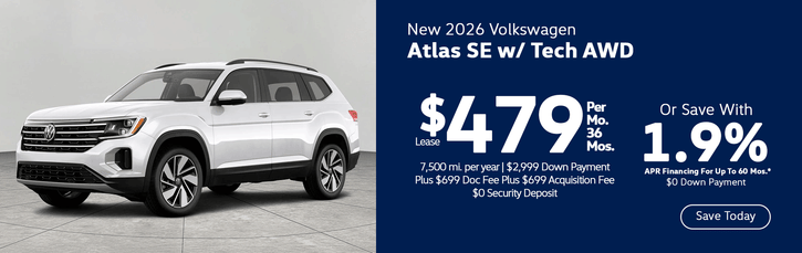 Lease 2026 VW Atlas SE w/Technology $479