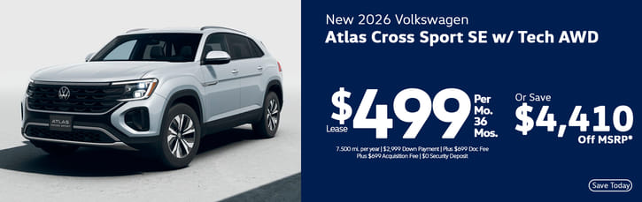 Lease 2026 VW Atlas Cross Sport SE with Tech $499