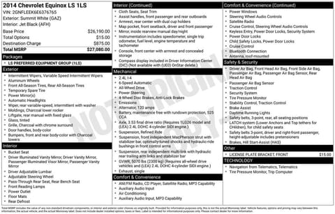 1 image of 2014 Chevrolet Equinox LS