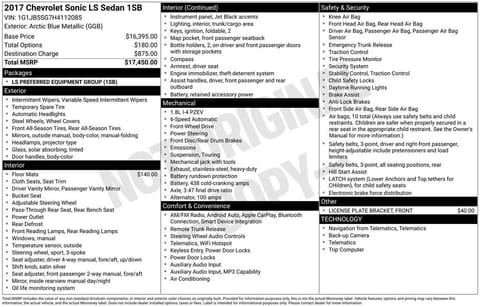 1 image of 2017 Chevrolet Sonic LS