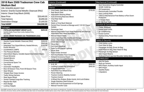 1 image of 2018 Ram 2500 Tradesman
