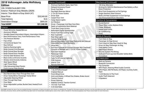 1 image of 2018 Volkswagen Jetta Wolfsburg