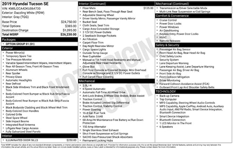 1 image of 2019 Hyundai Tucson SE