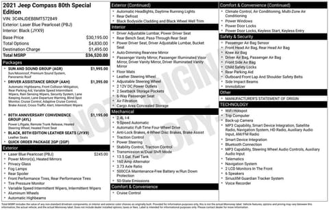 1 image of 2021 Jeep Compass 80th Special Edition