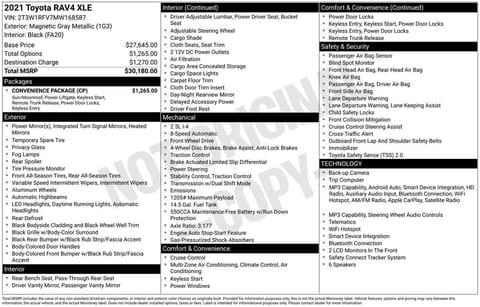 1 image of 2021 Toyota RAV4 XLE