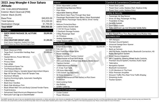 5 thumbnail image of  2023 Jeep Wrangler Altitude