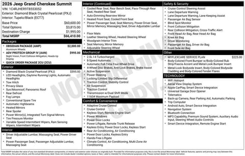 1 image of 2026 Jeep Grand Cherokee Summit