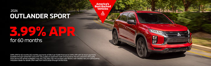 New 2026 Mitsubishi Outlander Sport Finance Special 3.99% APR Special