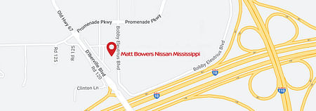 map of Matt Bowers Nissan Mississippi