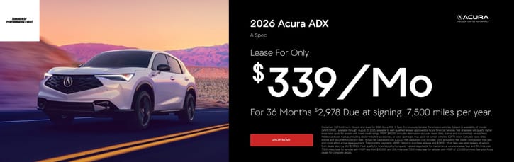 Lease 2026 Acura ADX A-Spec $339