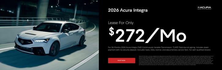 Lease 2026 Acura Integra Base $272