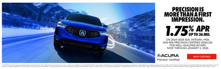1.75% APR on Acura Certified