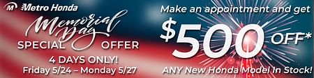 Memorial Day Special Offer $500 OFF with appointment*