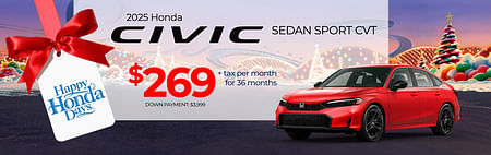 Lease Special 2025 Civic Sport Sedan  $269