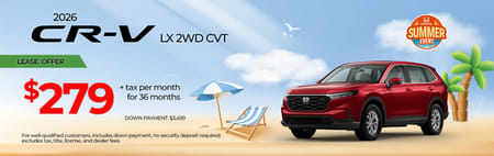 Lease 2026 Honda CR-V LX $279