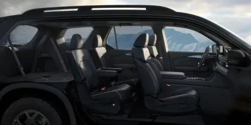 2026 Honda Pilot TrailSport shown in Crystal Black Pearl with Black Durable Synthetic Leather.