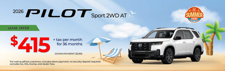 Lease 2026 Honda Pilot Sport $415