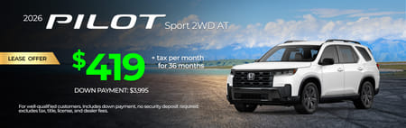 Lease 2026 Honda Pilot Sport $419